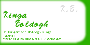 kinga boldogh business card
